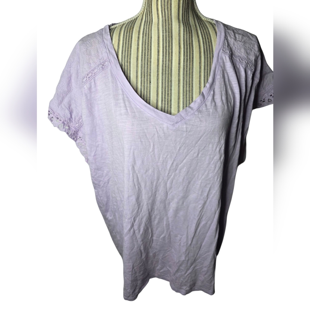 Talbots Lavender V-Neck Women’s Top Size 3X